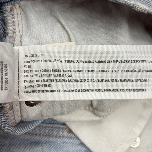 Abercrombie & Fitch The '90s Straight Ultra High Rise Jeans Light Wash Denim 25 - Picture 9 of 10